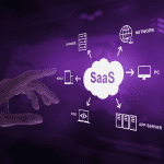 A high-tech image showing SAAS flowchart
